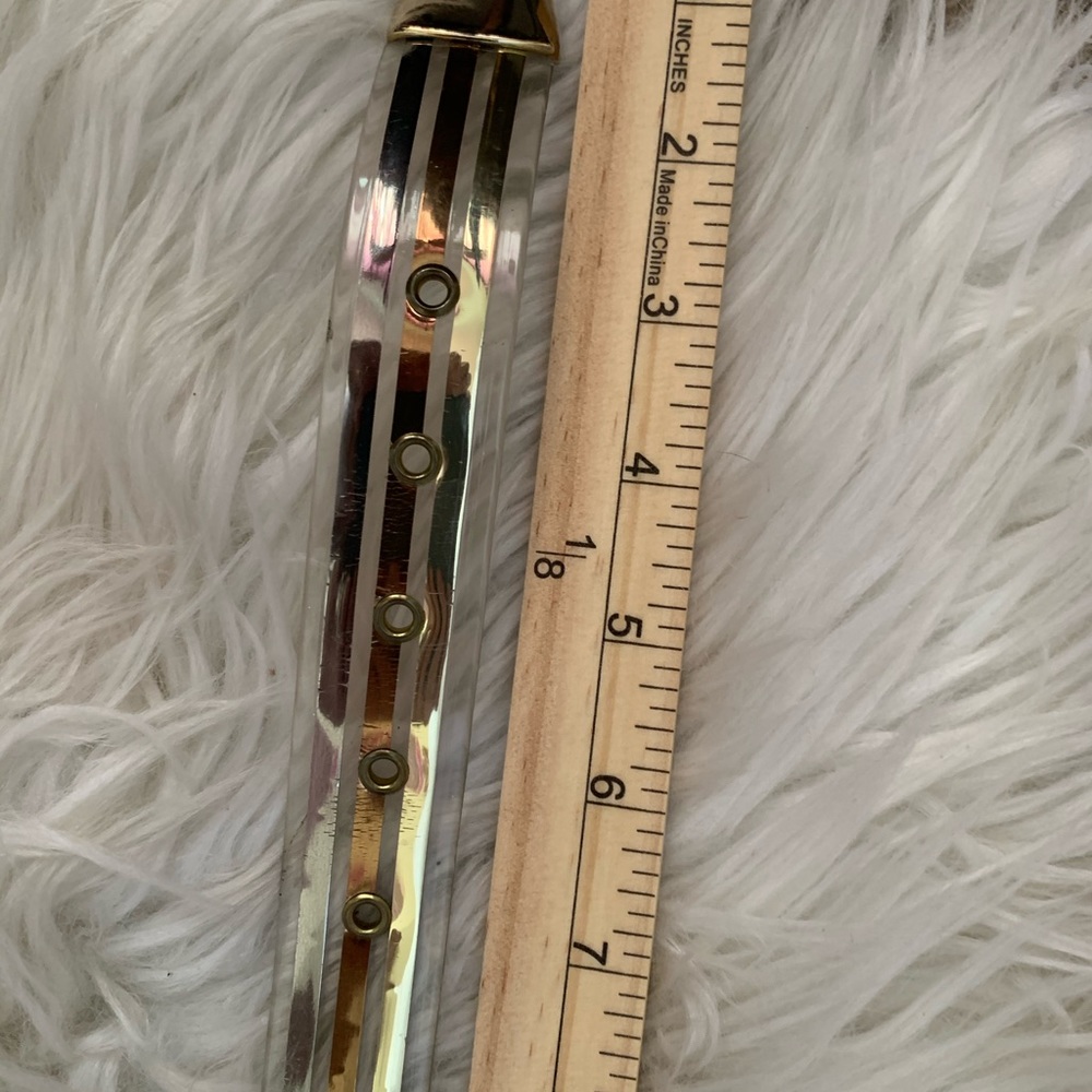 Vintage western plastic gold striped see through belt - Picture 9 of 9